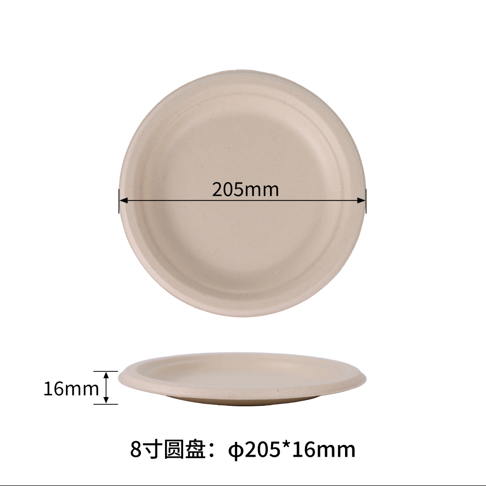 Eco-friendly 8 Inch Sugarcane Plates Bagasse Plate Disposable Tableware Sugarcane Fibers Use Parties - SINCERE