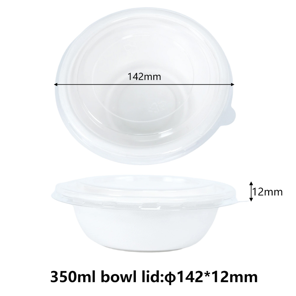 Recyclable Clear PET Lid For 350ml Bagasse Bowls - SINCERE