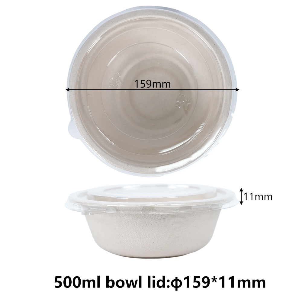Recyclable Clear PET Lid For 500ml Bagasse Bowls - SINCERE