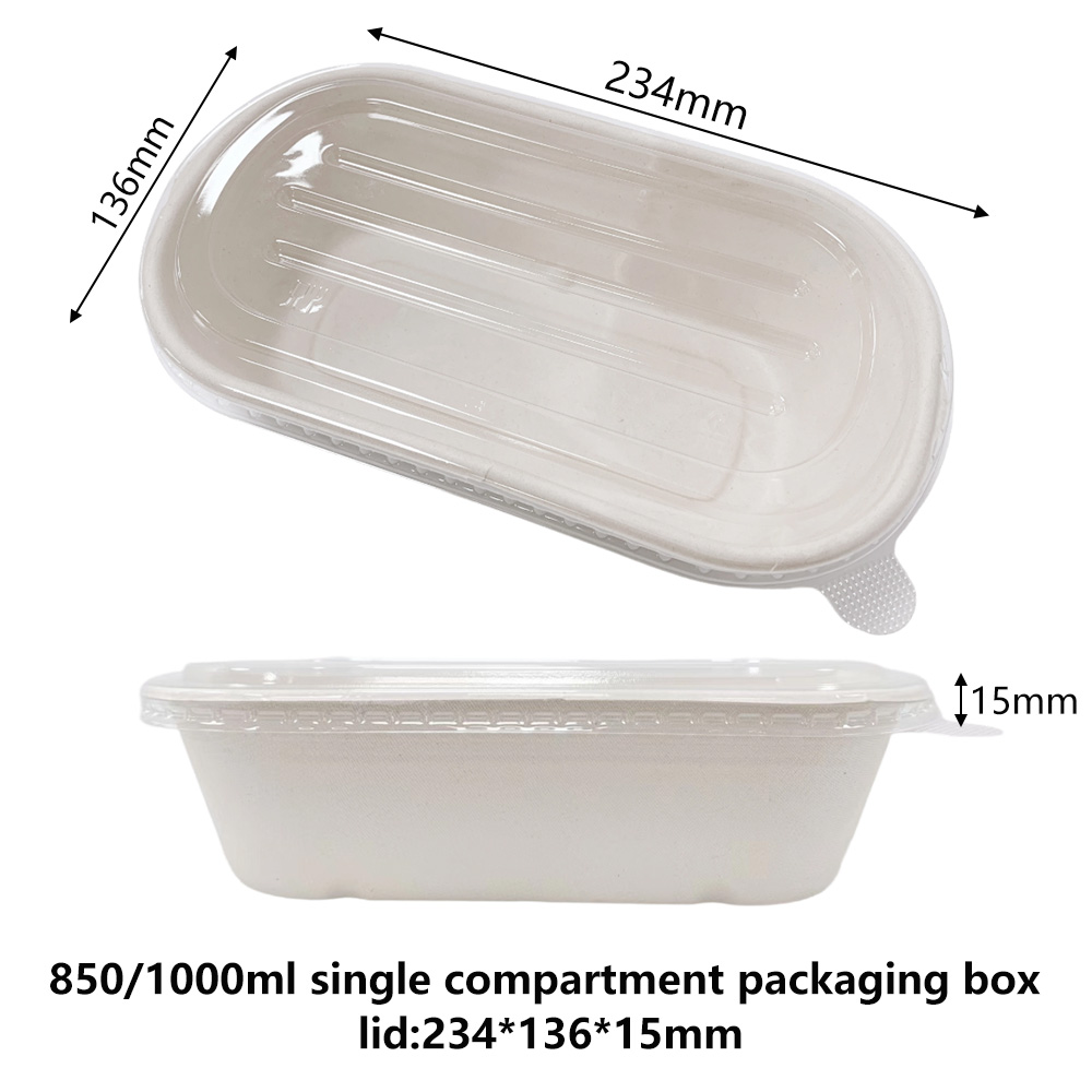 Stripe PET Lid For 850/1000ml Sugarcane Bagasse Packing Box - SINCERE